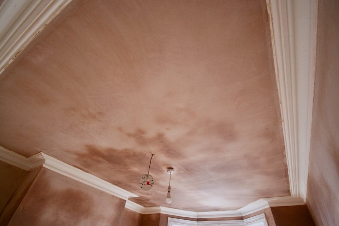 painting newly skimmed ceiling